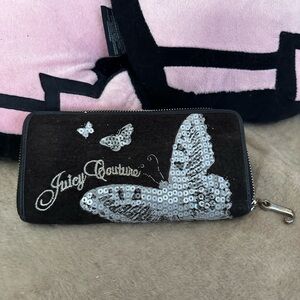 Juicy Couture Black and Silver Butterfly Wallet